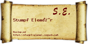 Stumpf Elemér névjegykártya